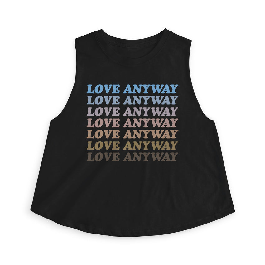 "Love Anyway" Vintage Waterfall Women's Crop Top