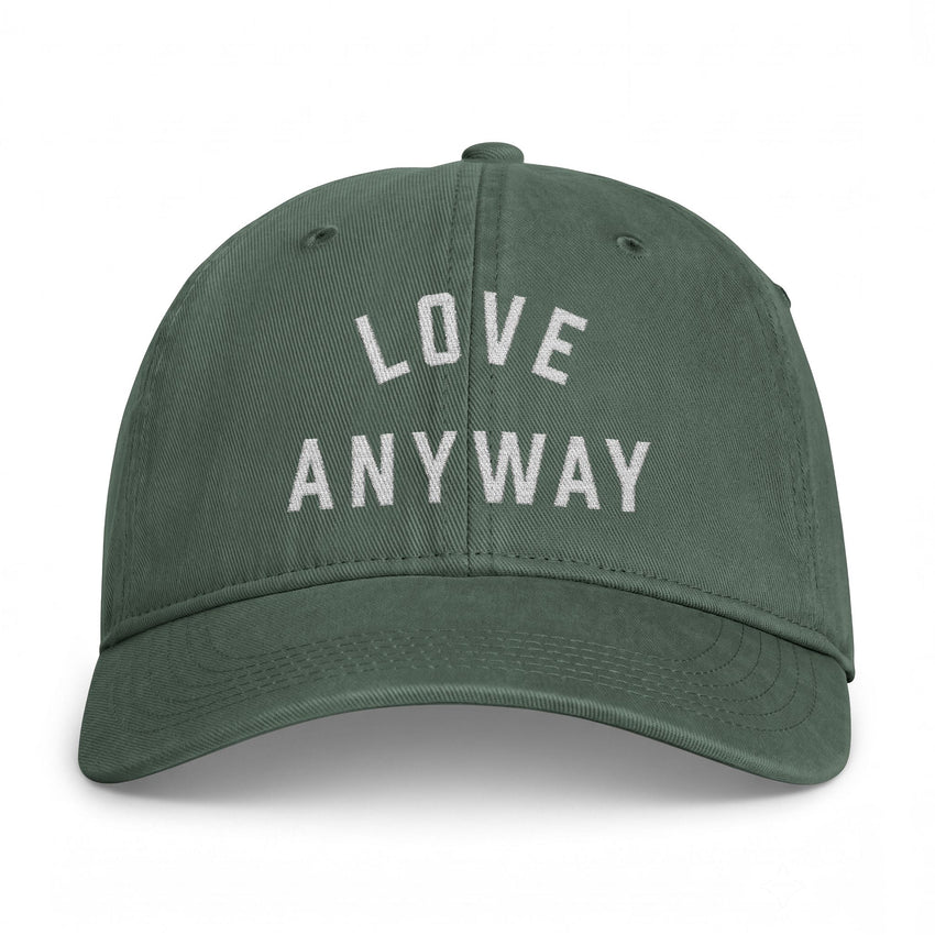 "Love Anyway" Embroidered Coastal Washed Cap