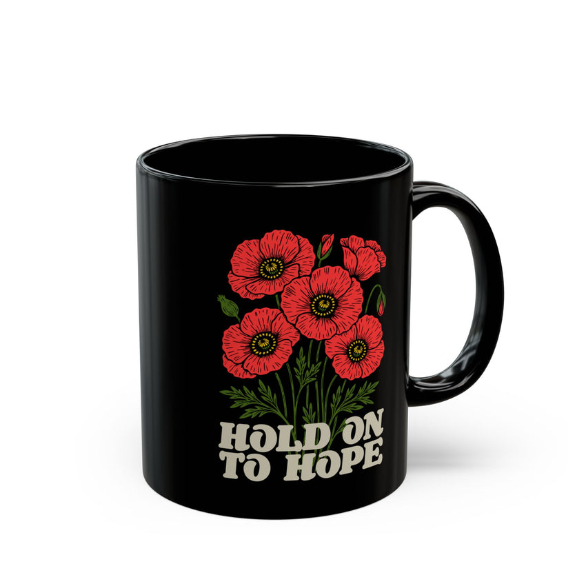 "Hold on to Hope" Black Mug