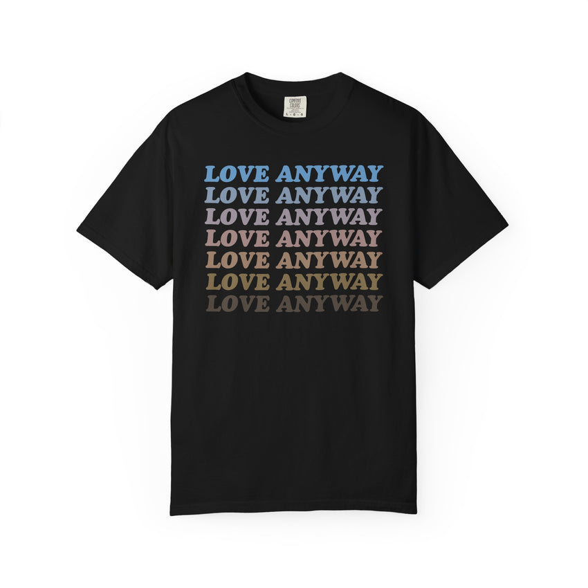"Love Anyway" Vintage Waterfall Unisex Garment-Dyed T-shirt