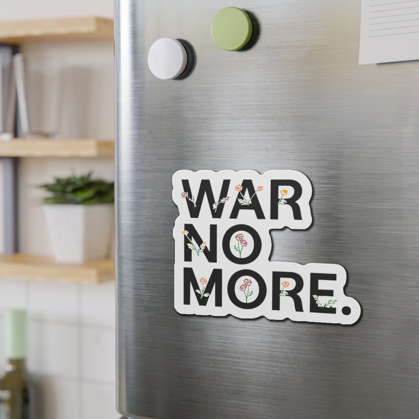 "War No More" Floral Die-Cut Magnet