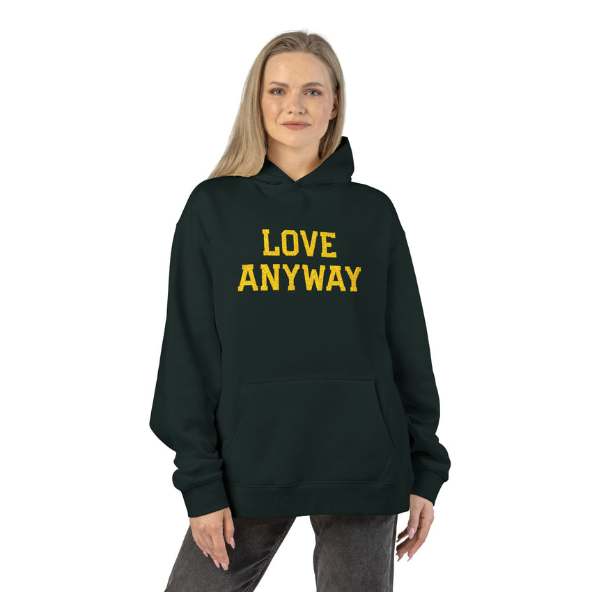 "Love Anyway" Gold Embroidered Relaxed Hoodie