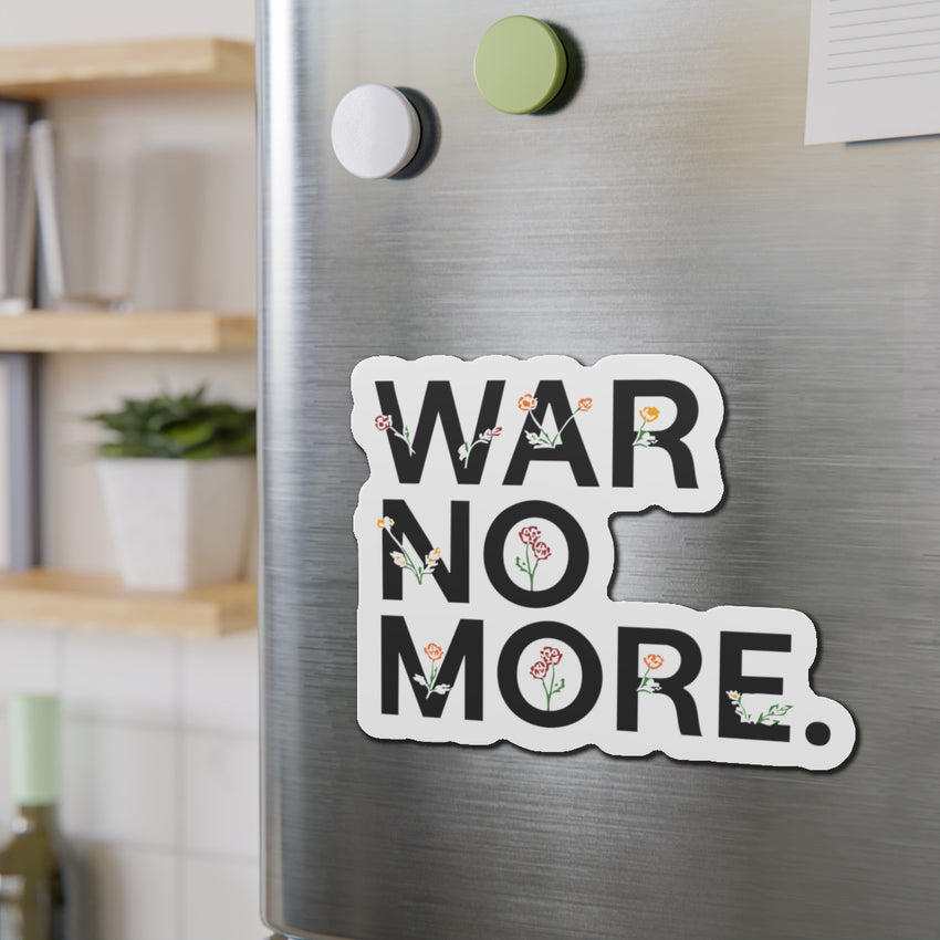"War No More" Floral Die-Cut Magnet
