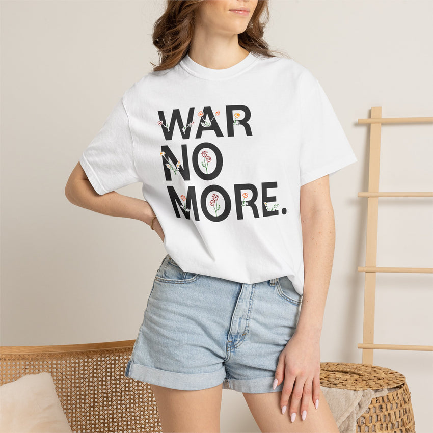 "War No More" Floral Unisex Garment-Dyed T-shirt
