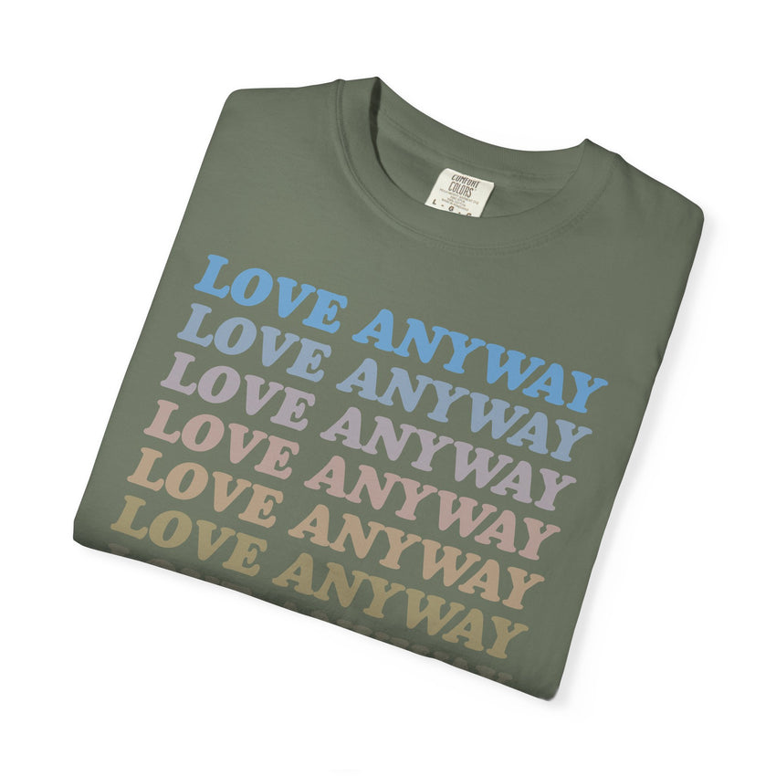 "Love Anyway" Vintage Waterfall Unisex Garment-Dyed T-shirt