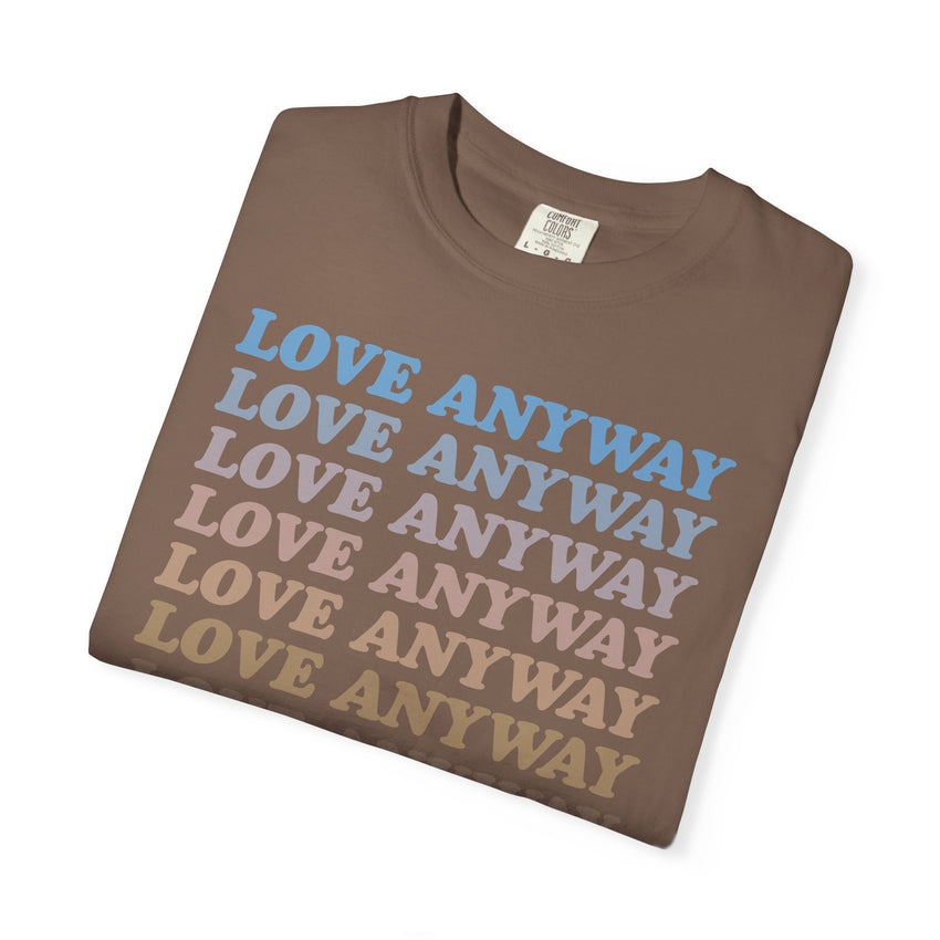"Love Anyway" Vintage Waterfall Unisex Garment-Dyed T-shirt