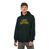 "Love Anyway" Gold Collegiate Embroidered Relaxed Hoodie