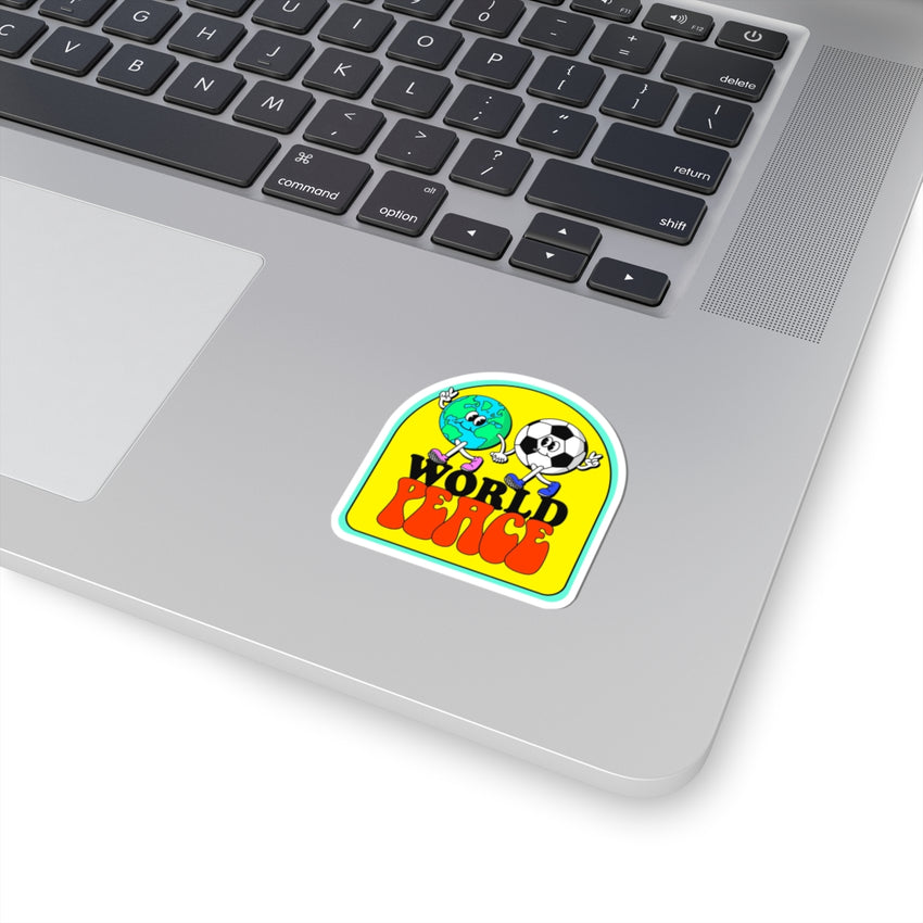 World Peace World and Soccer Ball Arch Kiss-Cut Stickers