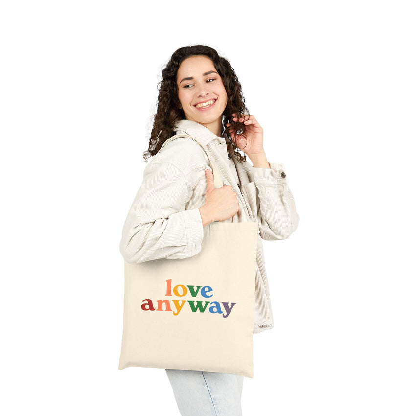 "Love Anyway" Pride Cotton Canvas Tote Bag