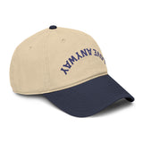 "Love Anyway" Upside Down Navy Embroidered Garment Washed Baseball Cap
