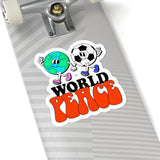 World Peace World and Soccer Ball Kiss-Cut Stickers