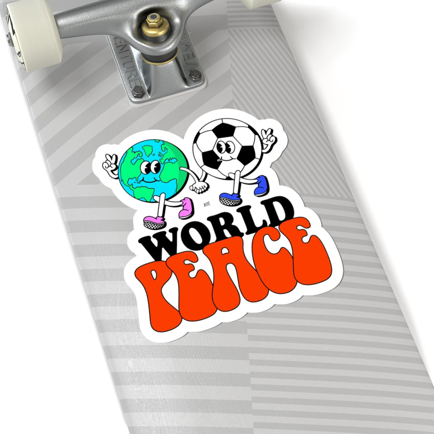 World Peace World and Soccer Ball Kiss-Cut Stickers