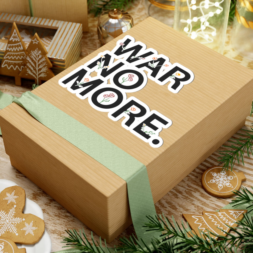 War No More Floral Kiss-Cut Sticker