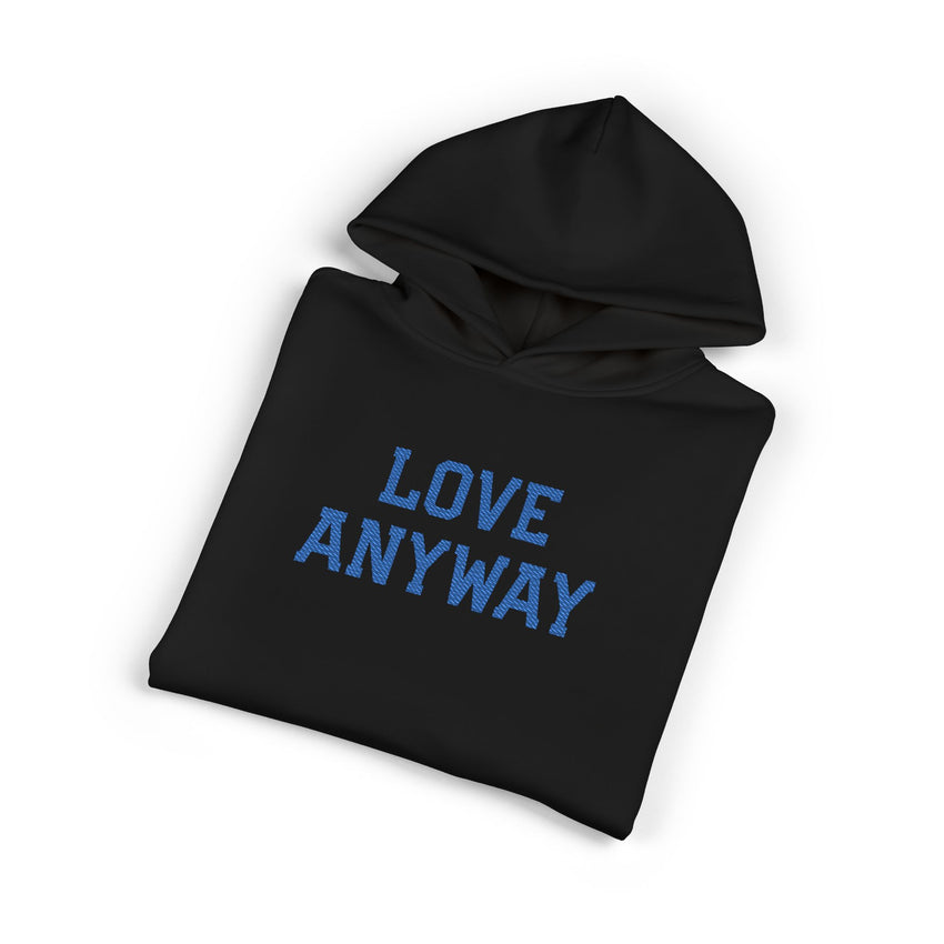"Love Anyway" Royal Blue Embroidered Relaxed Hoodie