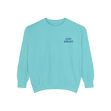 "Love Anyway" Royal Blue Embroidered Pocket Square Unisex Garment-Dyed Sweatshirt