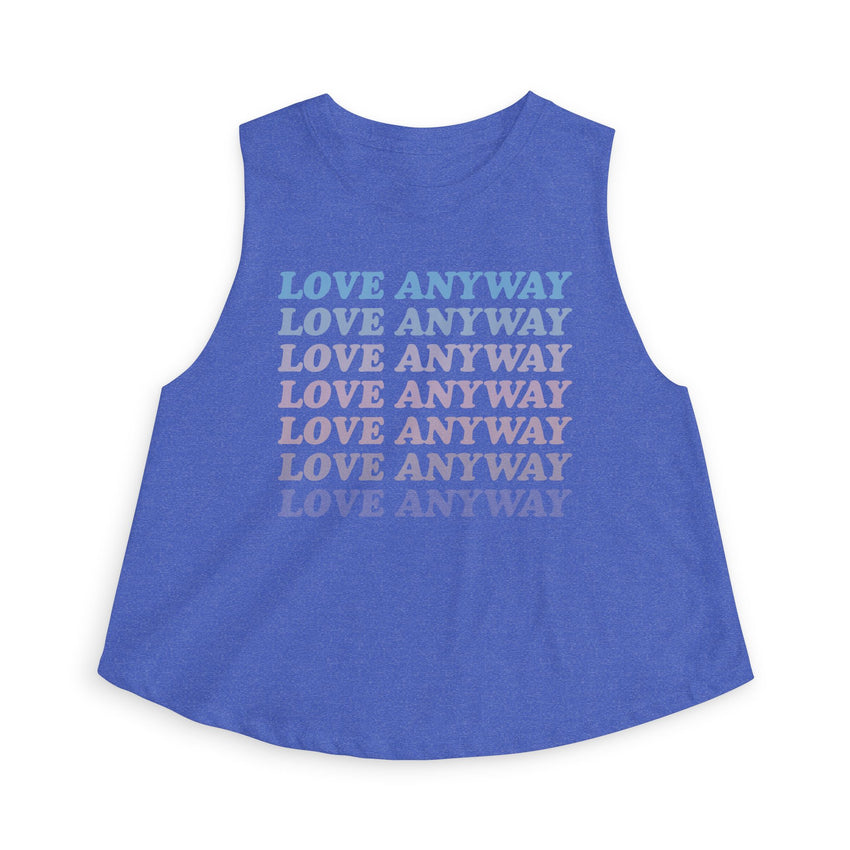 "Love Anyway" Vintage Waterfall Women's Crop Top