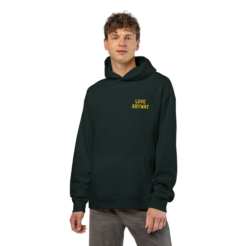 "Love Anyway" Gold Embroidered Relaxed Hoodie