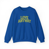 "Love Anyway"  Collegiate Gold Embroidered Unisex Crewneck Sweatshirt