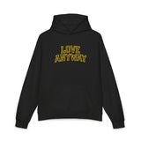 "Love Anyway" Gold Collegiate Embroidered Relaxed Hoodie