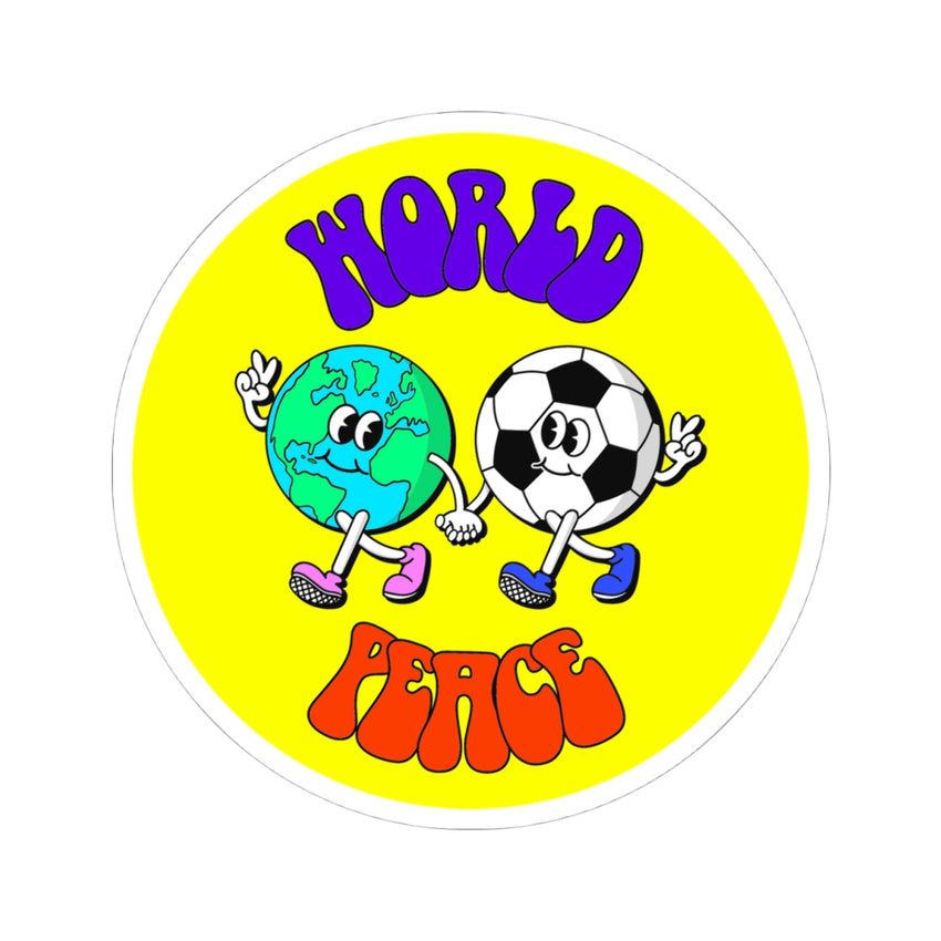 World Peace World and Soccer Ball Circle Kiss-Cut Stickers