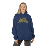 "Love Anyway" Gold Collegiate Embroidered Relaxed Hoodie