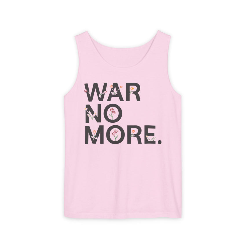 "War No More" Floral Unisex Garment-Dyed Tank Top