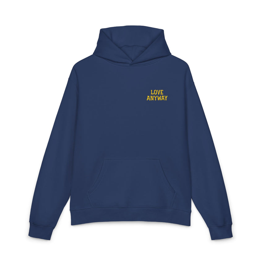 "Love Anyway" Gold Embroidered Relaxed Hoodie