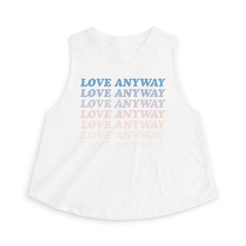 "Love Anyway" Vintage Waterfall Women's Crop Top