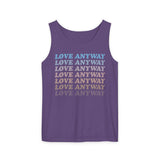 "Love Anyway" Vintage Waterfall Unisex Garment-Dyed Tank Top