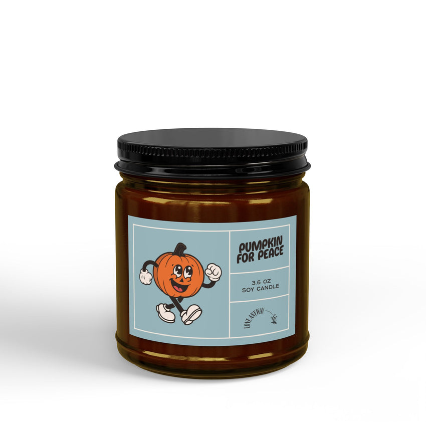 "Pumpkin for Peace" Scented Soy Candle with Black Lid