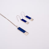 Lapis Lazuli and Silver Bar Necklace and Earring Bundle