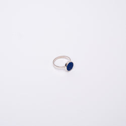 Lapis Lazuli Circle Silver Ring