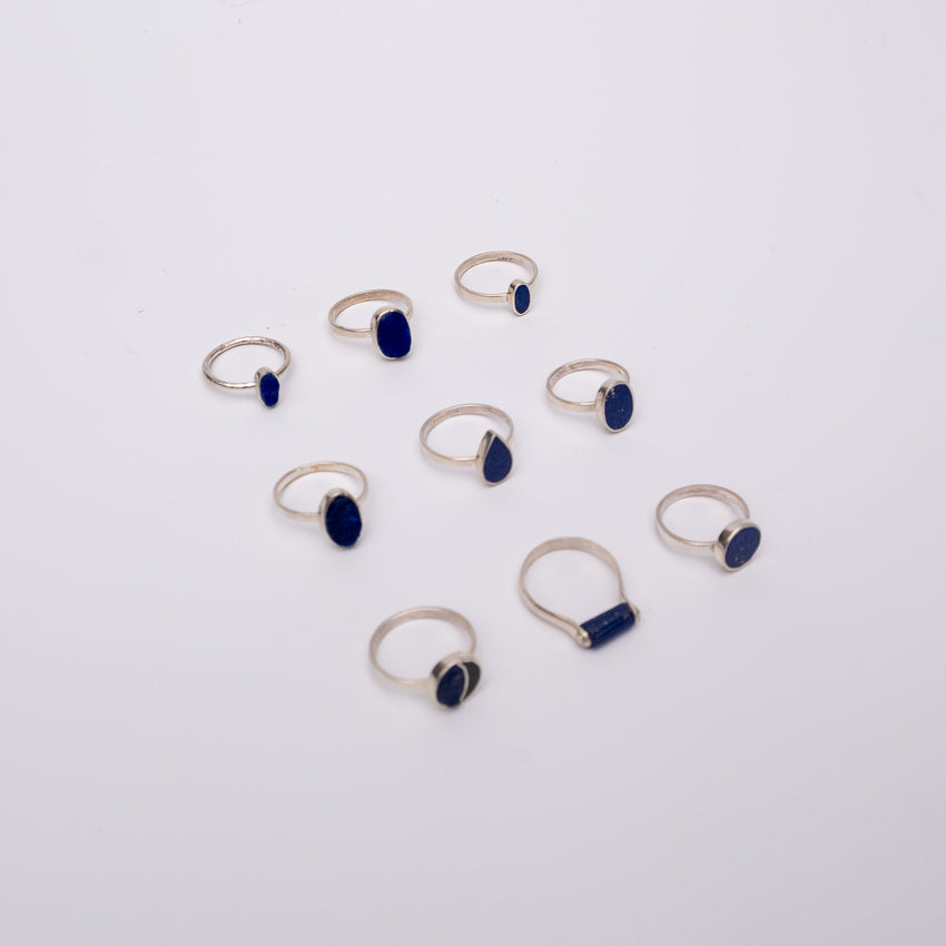 Lapis Lazuli Tear Drop Silver Ring