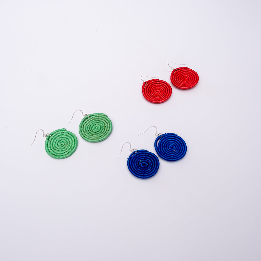 Vermillion Red Burundi Peace Woven Earrings