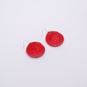 Vermillion Red Burundi Peace Woven Earrings