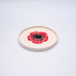 Red Poppy Ceramic Soap Dish