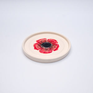 Red Poppy Ceramic Soap Dish