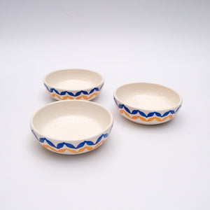 Blue Sea & Apricot Ceramic Bowls