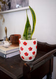 Red Poppy Ceramic Planter Pot