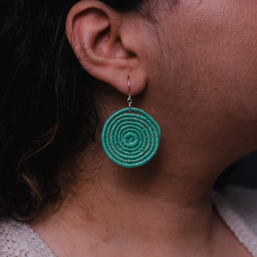 Seafoam Green Burundi Peace Woven Earrings