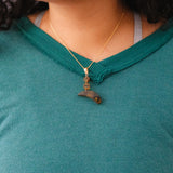 Amber Moon Bead Drop Necklace