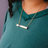 Lapis Lazuli Brass Bar Necklace