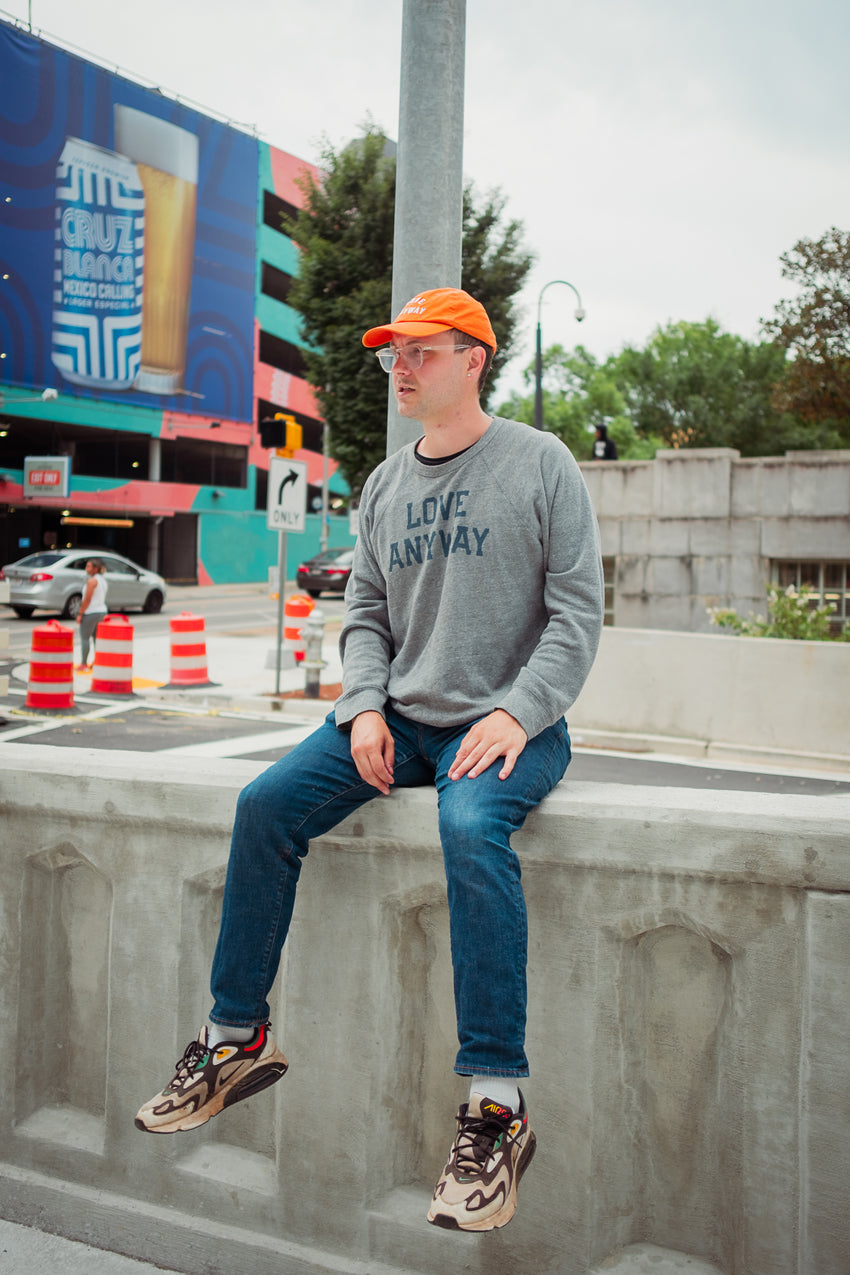 "Love Anyway" Grey Sweatshirt & Orange Hat Bundle