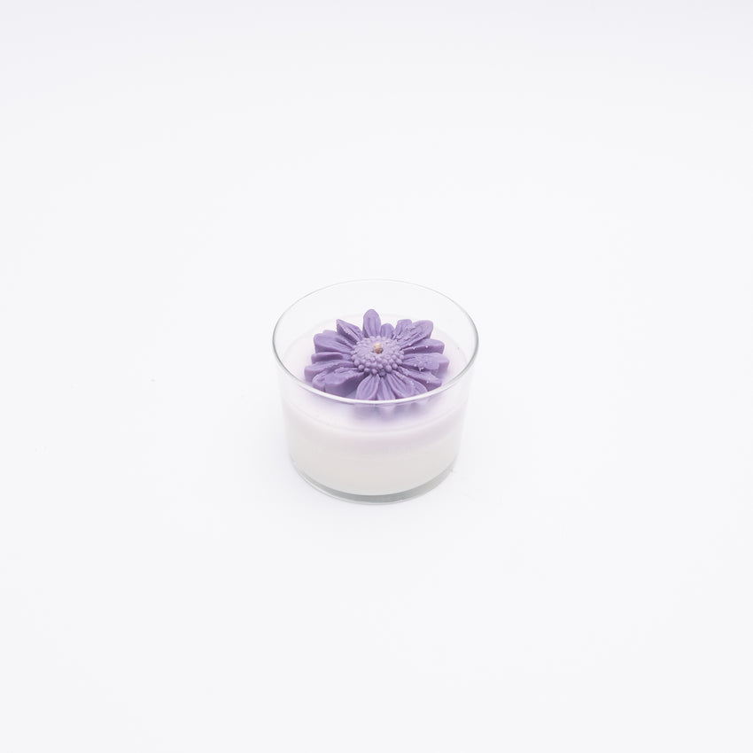 Lavender Flower Glass Jar Candle