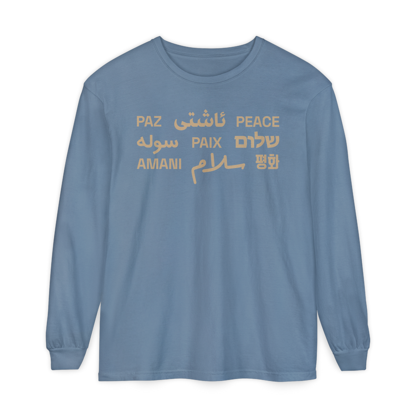 "Peace" Multi-Language Unisex Heavyweight Long-Sleeve T-Shirt