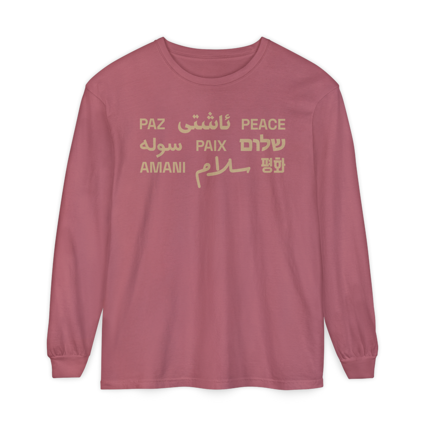 "Peace" Multi-Language Unisex Heavyweight Long-Sleeve T-Shirt
