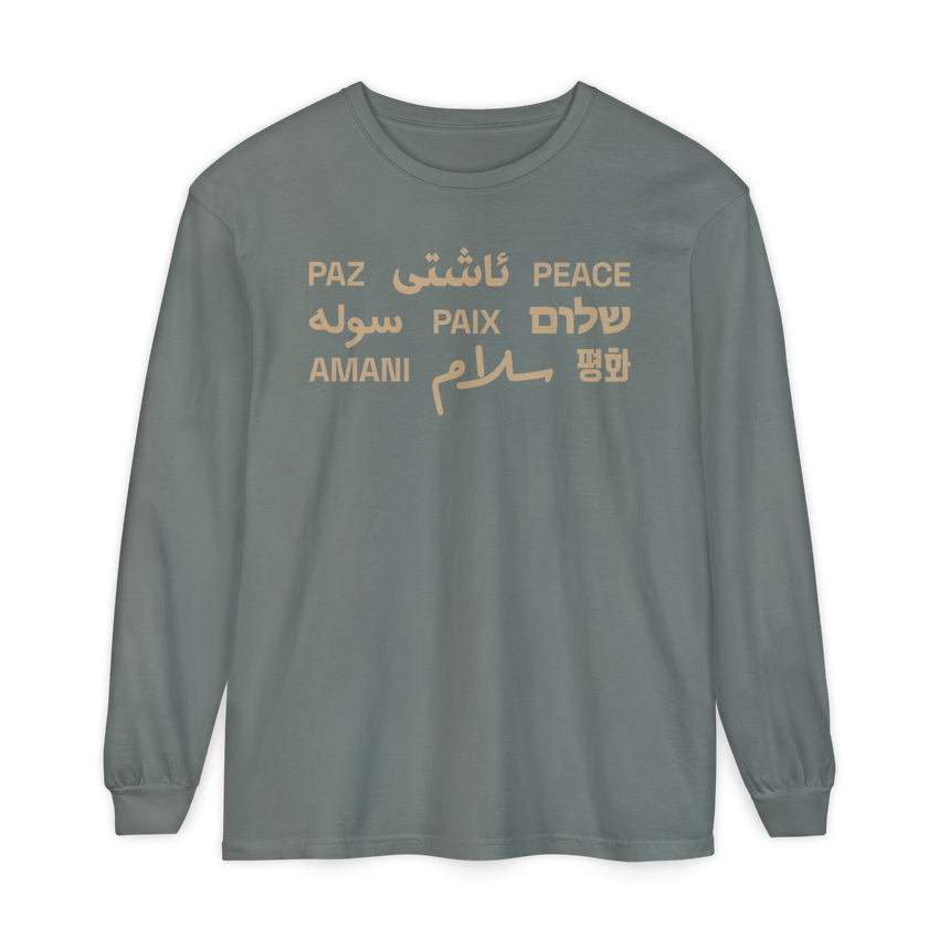 "Peace" Multi-Language Unisex Heavyweight Long-Sleeve T-Shirt