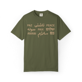 "Peace" Multi-Language Unisex Heavyweight Crewneck T-Shirt