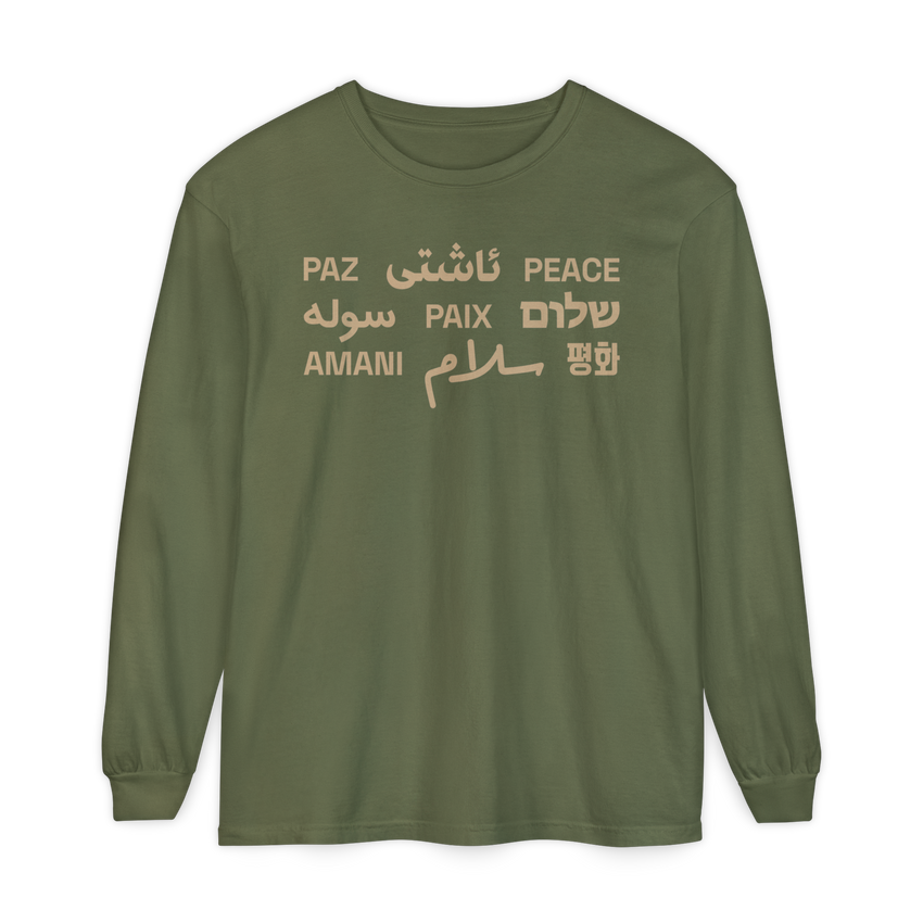 "Peace" Multi-Language Unisex Heavyweight Long-Sleeve T-Shirt
