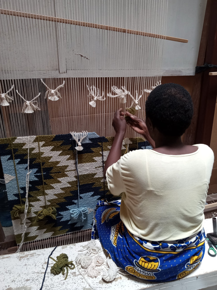 Hand-Woven Mini Coaster Rug Set of Two